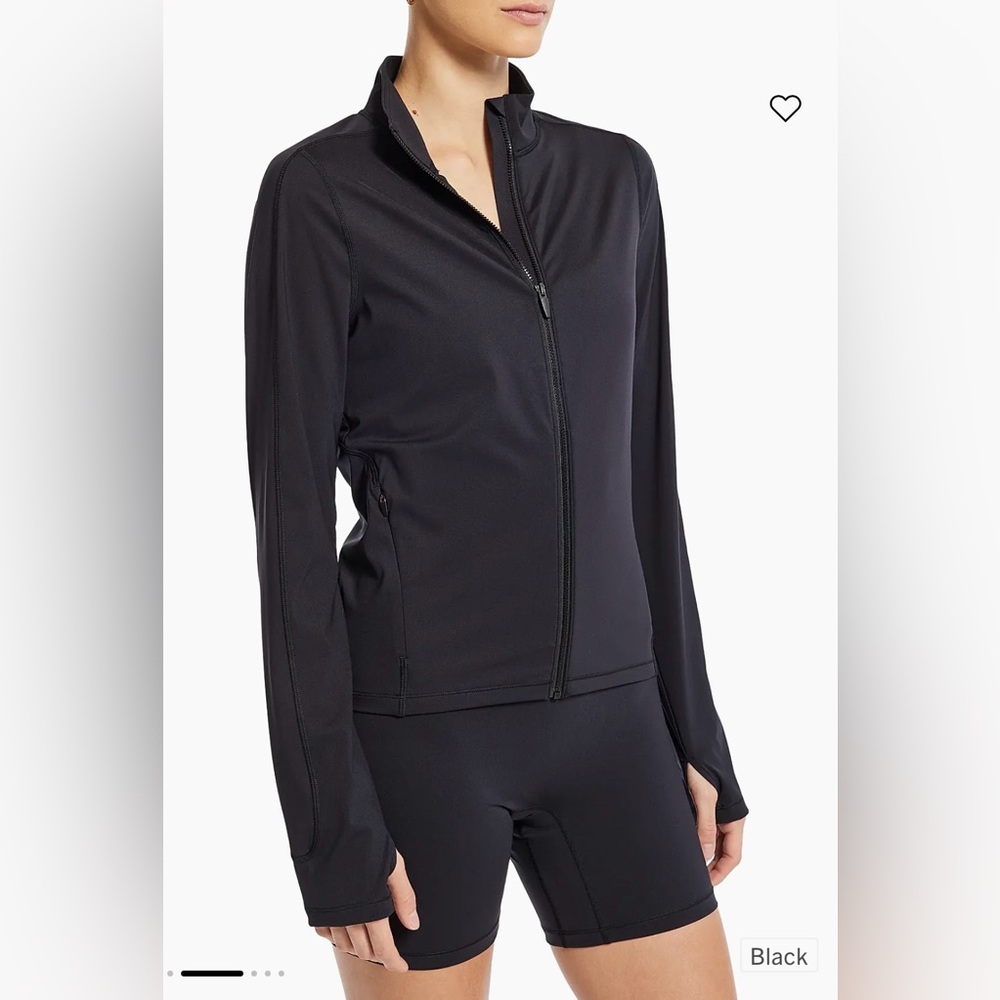 Bandier NWT Full Zip Jacket, With Zipper Pockets in Black Size S